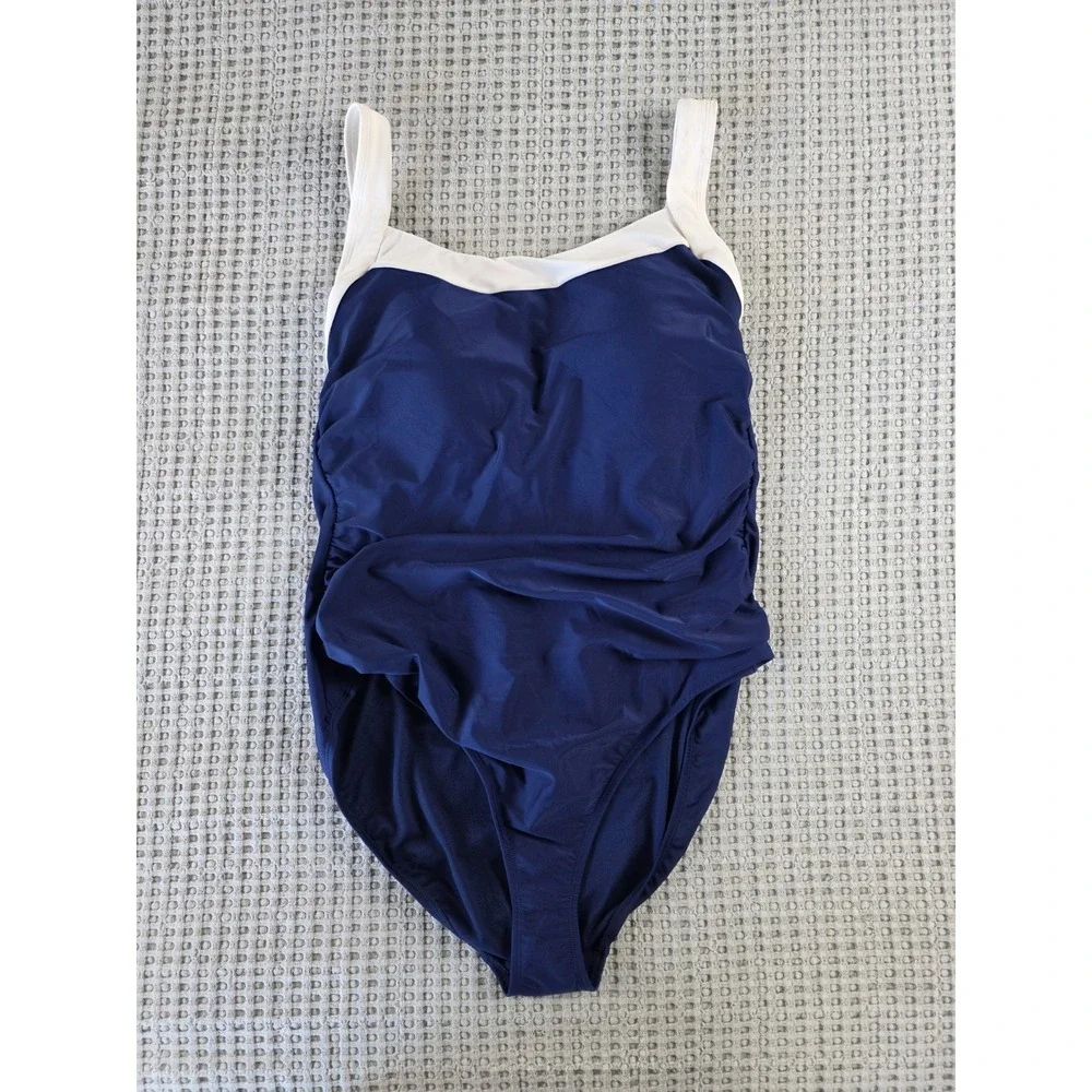 Shade and Shore One Piece Swimsuit Full Seat Navy Size 20W NEW (309)